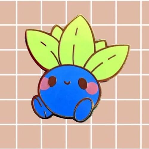 Cartoon Anime Kawaii Oddish Brooch Pins Enamel Metal Badges Lapel Pin Brooches Jackets Jeans Fashion Jewelry Accessories