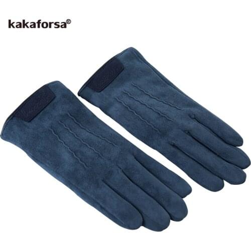 Kakaforsa Men Touch screen Warm Gloves Knitted Solid Bussiness Mittens Fashion Men Thick Long Winter Glove for Smart Phone/pad