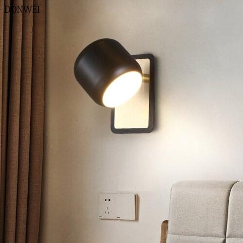 Nordic 5W LED Wall Lamp Modern Style Adjustable Black/White Wall light for Bedroom Foyer Mirror Light Corridor sconce AC90-260V
