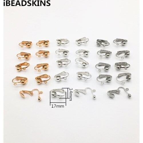 New arrival! gold copper 17x14mm 100pcs/lot Screw Ear Clip with earplugs for stud earrings/earrings accessories/earring parts