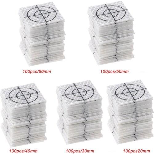 100 Pcs Reflector Sheet Reflective Tape Target Total Station 20/30/40/50/60mm