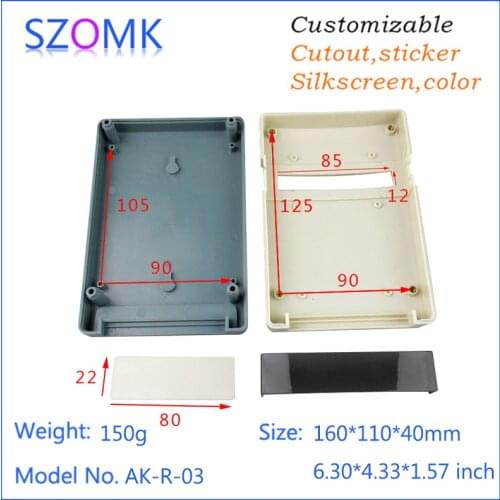 10 pcs, 160*110*40mm szomk access reader plastic box for power supply instrument housing abs plastic case for electronic device