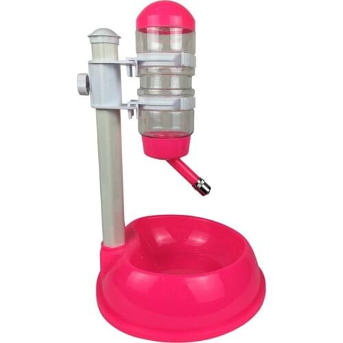 Pet Cat Dog Water Drinker Dispenser Food Stand Feeder Dish Liftable Water Bottle Automatic Fountain Drinker