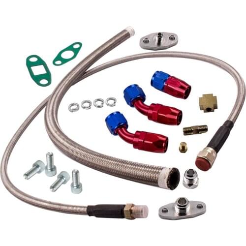Complete T3/T4 Turbo Oil Return Line & Oil Feed Line T3 T4 T04E Kit Universal