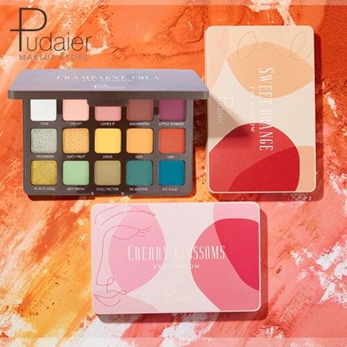 Pudaier 15 Colors Eyeshadow Pallete Leisure Time Matte Glitter Eye Shadows Palette For Eyes Makeup Lasting Waterproof Cosmetics