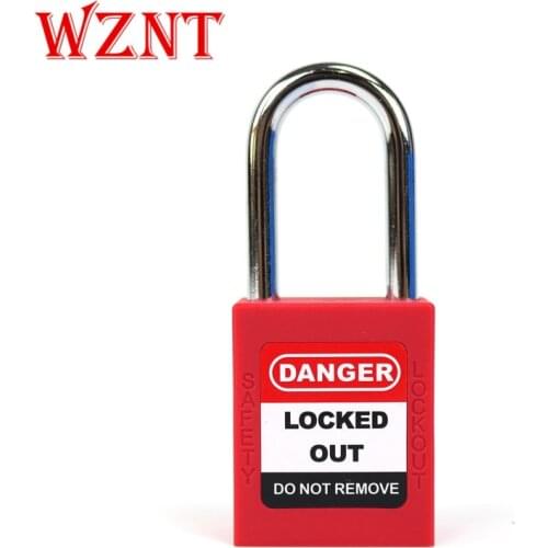 1pc NT-38S 38mm red keyed differ keyed alike key same steel shackle safety lockout padlock with master key