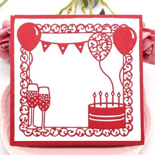 Happy Birthday Frame Metal Cutting Dies Stencils for DIY Scrapbooking Decorative Embossing Paper Card Making Craft
