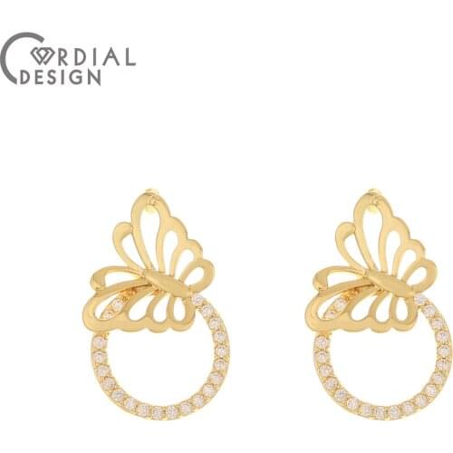 Cordial Design 20Pcs 15*18MM Jewelry Accessories/Hand Made/CZ Charms/Butterfly Shape/DIY Jewelry Making/Earring Findings/Pendant