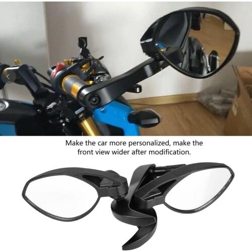 Universal Rearview Mirror 360 Degree Rotation Motorcycle Side Rear-view Mirrors Round Mirror with Handle Grips NEW