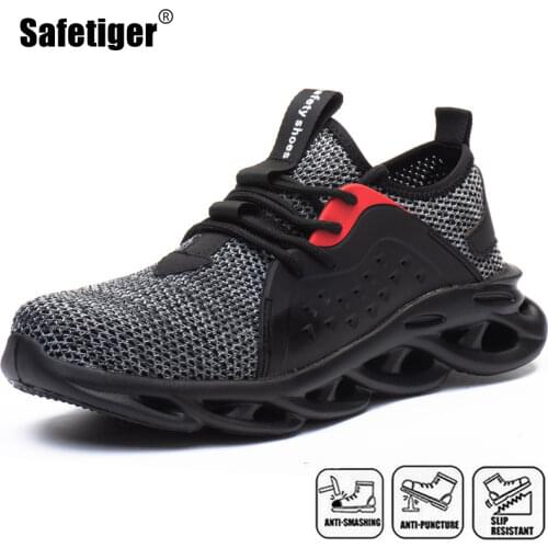 Steel Toe Safety Shoes Construction Puncture Proof Summer Men Women Breathable Mesh Work Shoes Protective Footwear