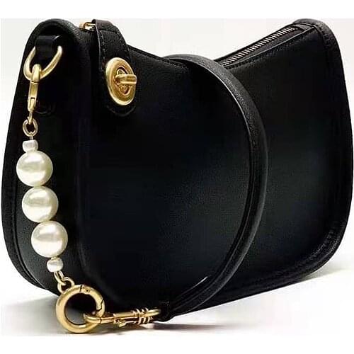 Female Bag 2021 Hit Womens Brand Luxury Handbags Pearl Pendant Leather Small Shoulder Bags with Short Straps Baguette Bag