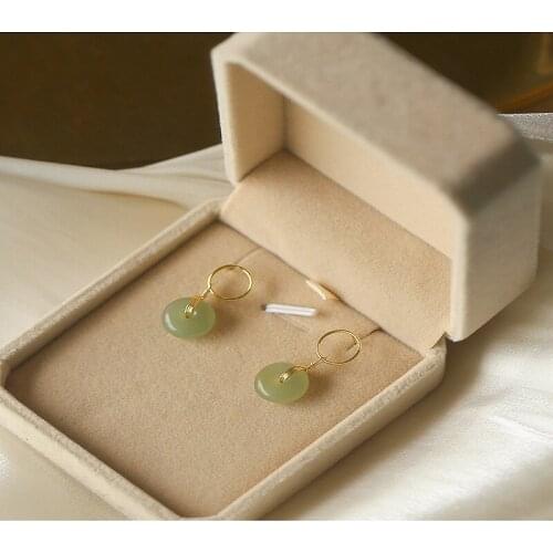 925 Sterling Silver Ear Needle Circle Green Zircon Circle Stud Earrings For Women Classical Minimalist Earrings Fashion Jewelry