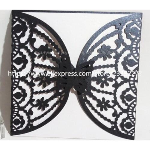 10pcs Vertical Laser Cut Invitations Cards Kits For Wedding Bridal Shower Birthday 8ZSH184