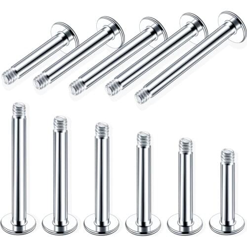 100pcs/lot Steel Labret Bar Parts Screw Thread Head 16G 14G Labret Post Barbells Only For Lip Piercing Earring Stud Body Jewelry