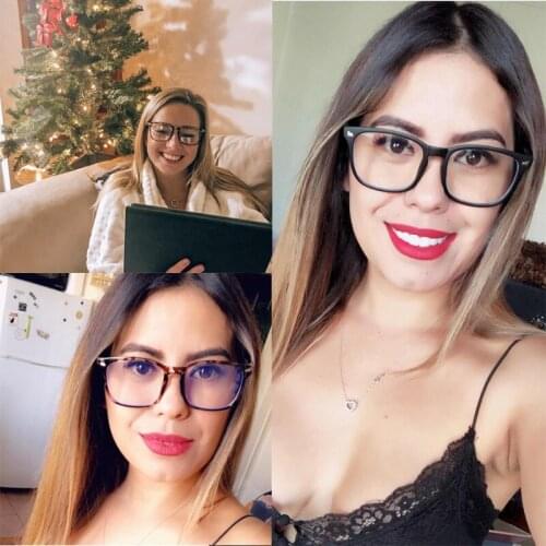 2020 Popular Square Blue Light Blocking Glasses Transparent Anti Eye Eyestrain Reading Gaming Glasses Non Prescription 8082