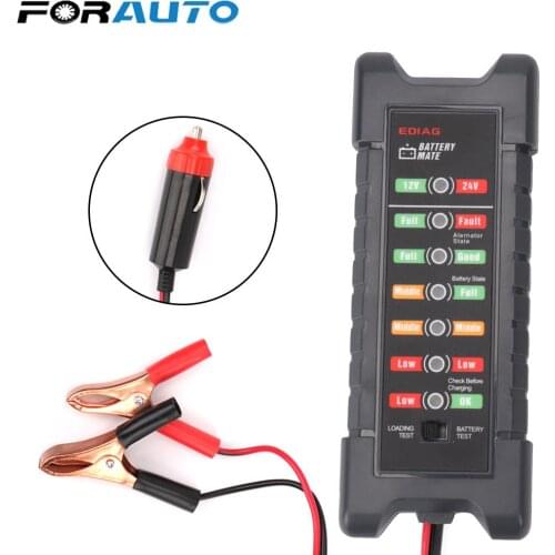 7 LED Lights Display Quick Cranking tester Alternator Auto Car Diagnostic Tool 12V 24V Car Battery Tester
