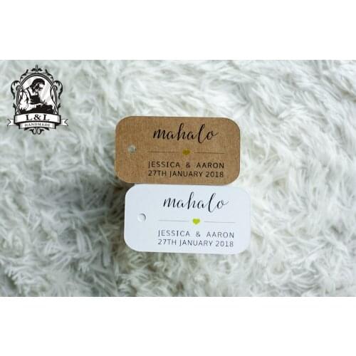 #70 200 pcs 3.5x6.5cm kraft/white paper label wedding favor tags attend a wedding Label customization Happiness sweet label