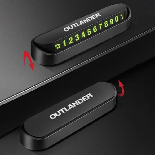 Car Temporary Stop Sign Parking Card Telephone Number Card Plate for Mitsubishi Outlander 2013 2014 2015 2016 2017 2018 2019
