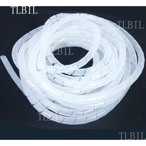 Free shipping 6mm White Spiral Cable Wire Wrap Tube 65FT/(20M)