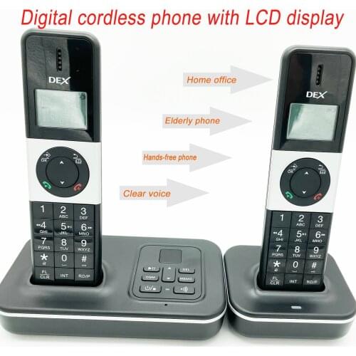 Digital Cordless Telephone with LCD Display Caller ID Hands-free Calls Conference Connection for Office Home