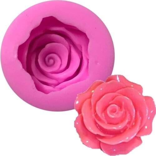 Flower Bloom Rose Shape Silicone Fondant Soap 3D Cake Mold Cupcake Jelly Candy Chocolate Decoration Baking Tool Moulds K342
