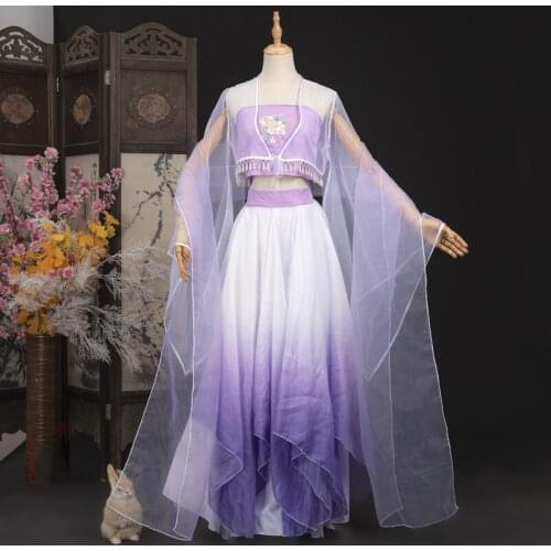 RSF DunHuang Desert Exotic Fashion White Pink Flying Fairy Costume Classical Dance Original Hanfu Animation National Trend Dress