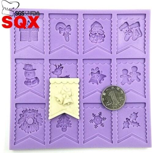 Christmas gift silicone cake mold fondant mold cake decorating tools chocolate gumpaste mold SQ15263