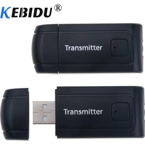 KEBIDU Wireless Bluetooth V4 Transmitter USB Adapter 3.5mm Stereo Audio Music Adapter For TV Phone PC Headphones for Home