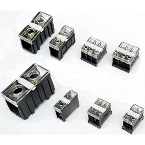 Terminal Block IN-12BK (20A 2P) IN-400K(370A 1P)600V DIN rail mounted European Connection with Plate Dual Row Copper 0.75-200mm2