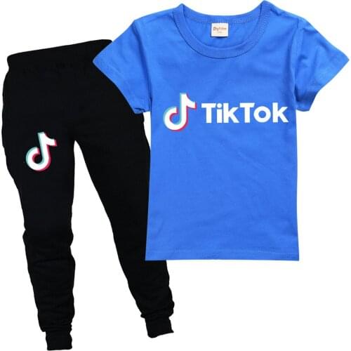 TIK TOK kids clothing sets Boys Clothes T Shirt suit Short Boy Outfit Sport Suit Children Set Toddler Costume