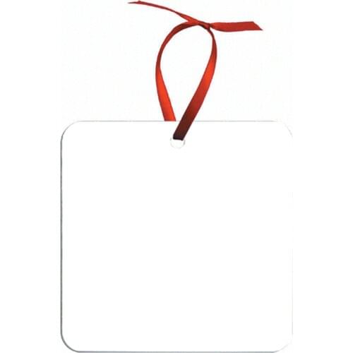 2022 Hot Sales Sublimation Aluminum Square Ornament 2.75“” Ornament Blank Full Colors Printing with Red Robbins