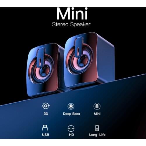 Mini Computer Speaker USB Wired Speakers 3D Stereo Sound Surround Loudspeaker For PC Laptop Notebook Not bluetooth Loudspeakers