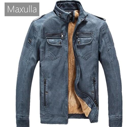 Maxulla Winter Mens Leather Jacket Casual Men Faux Leather Coats Male Thick Motorcycle Leather Biker Jackets Brand Clothing 4XL