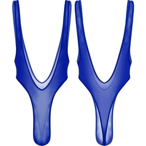 IEFiEL Men Male Sexy Teddies Catsuit See-Through Mesh Lingerie Bodysuit Sleeveless Backless Jockstraps Pouch Bikini Underwear