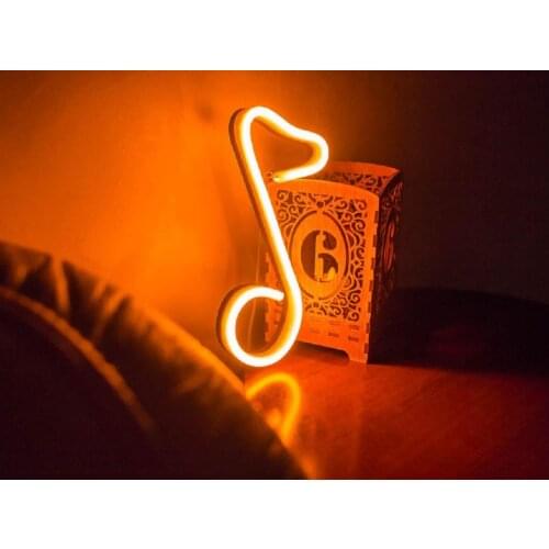 Custom Musical Soll Neon Sign Light LED Simple Note Wall Window Hanging Acrylic Decoration Indoor for Home Room Bedroom