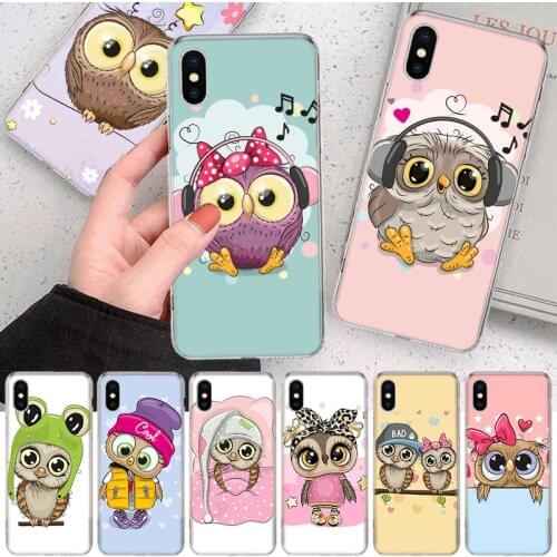 Baby Cute Owl Lover Cartoon Candy Soft Cover Phone Case For Apple Iphone 12 11 Pro XS X Max XR 7 8 6 6S Plus 5S SE + Mini Custom