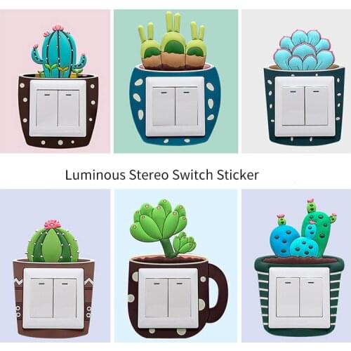 Switch stickers wall stickers light switch protective cover living room three-dimensional simple modern luminous wall stickers