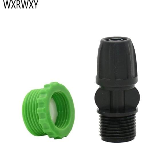 External thread 1/2 to 8/11 garden hose connector Lock Nut 3/4 to 3/8 irrigation barbed Hose drip irrigation fittings 4pcs