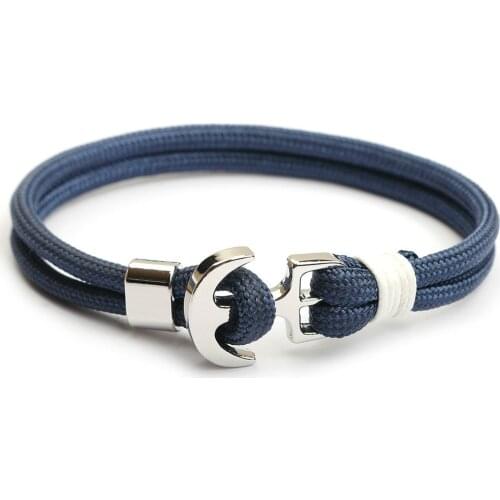 2020 New Ship Anchor Men Women Strand Bracelets Nautical Survival Rope Chain Paracord Bracelet Male Wrap Metal Hooks