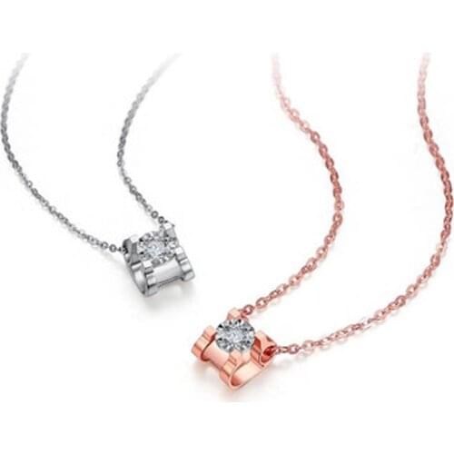 NYMPH Real 18K Gold Jewelry for Women With Natural Diamond Inlaid Pendant Solid AU750 Chain Wedding Fine Jewelry X530