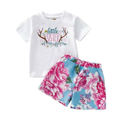 Baby Girl Clothes 2pcs Toddler Baby Girl little sister Tops T-Shirt Shorts Pants Outfits Clothes
