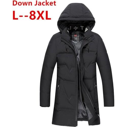 10XL 8XL 6XL Winter Dow Coat Hooded Outdoor Parka coat duck down winter black thermal Thick men dow jacket outwear windbreaker