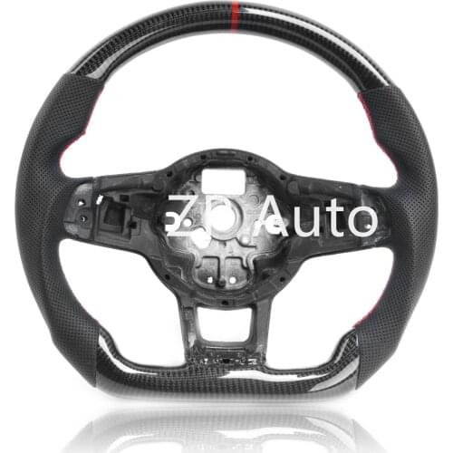 For Volkswagen Golf MK7 GTI R Carbon Fiber and Perforated Leather Steering Wheel