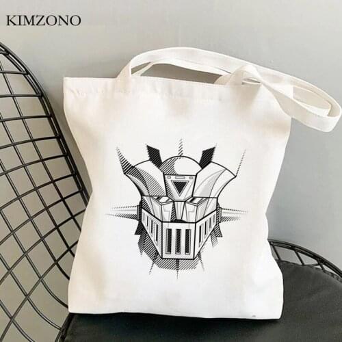 Mazinger z shopping bag jute bag shopper bolsa reusable tote recycle bag bag bolsas ecologicas bolsa compra grab