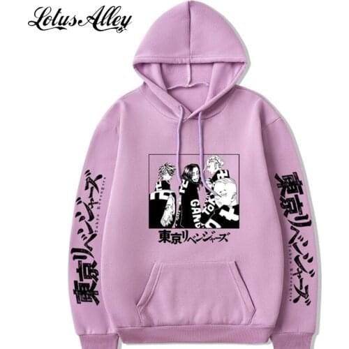 Tokyo Avengers Womens Sweatshirt Japanese Kanji Print Anime Hoodie Long Sleeve Poleron Men Women Autumn Winter Hoodies Harajuku