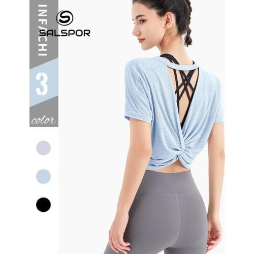 SALSPOR Tops for Women Fashion Top Female Backless Breathable Sportswear Ladies Running Exercise Gym Clothing