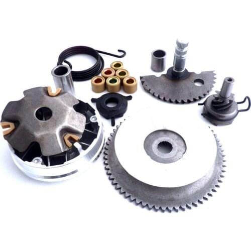 Kick Start Kickstarter Shaft Gear Spring + Front Clutch Variator With Roller weight Fan For 139QMB GY6 50cc Scooter Moped ATV