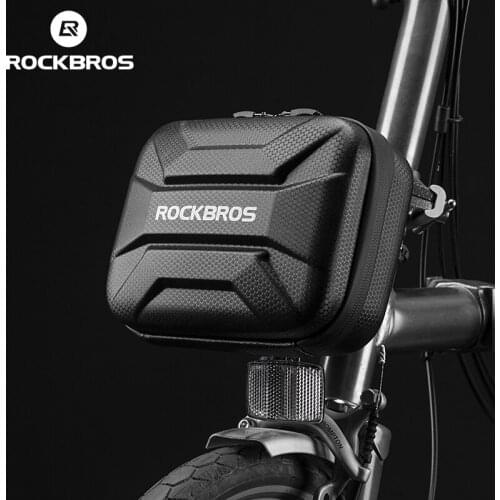 ROCKBROS Bicycle Bag Waterproof Hard Shell Bike Bag Front Electric Scooter Panniers Reflective Storage Case MTB Road Cycling Bag