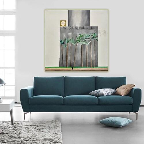 David Hockney"Building, Pershing Square, Los Angeles"Canvas Oil Painting Western Art Decor Poster Home Decoration Wall Aesthetic