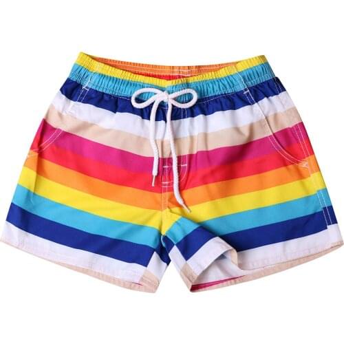 Womens Rainbow Sports Shorts Women Quick Dry Surfing Running Swimming Shorts Women Casual Pantalones Cortos Mujer